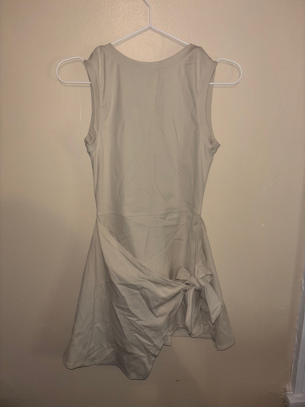 Sleeveless Cream Tie-Detail Women's Dress